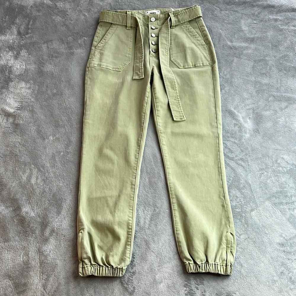 🎯NWOT Paige Mayslie Self Tie Jogger Green Size 27 - Picture 4 of 16